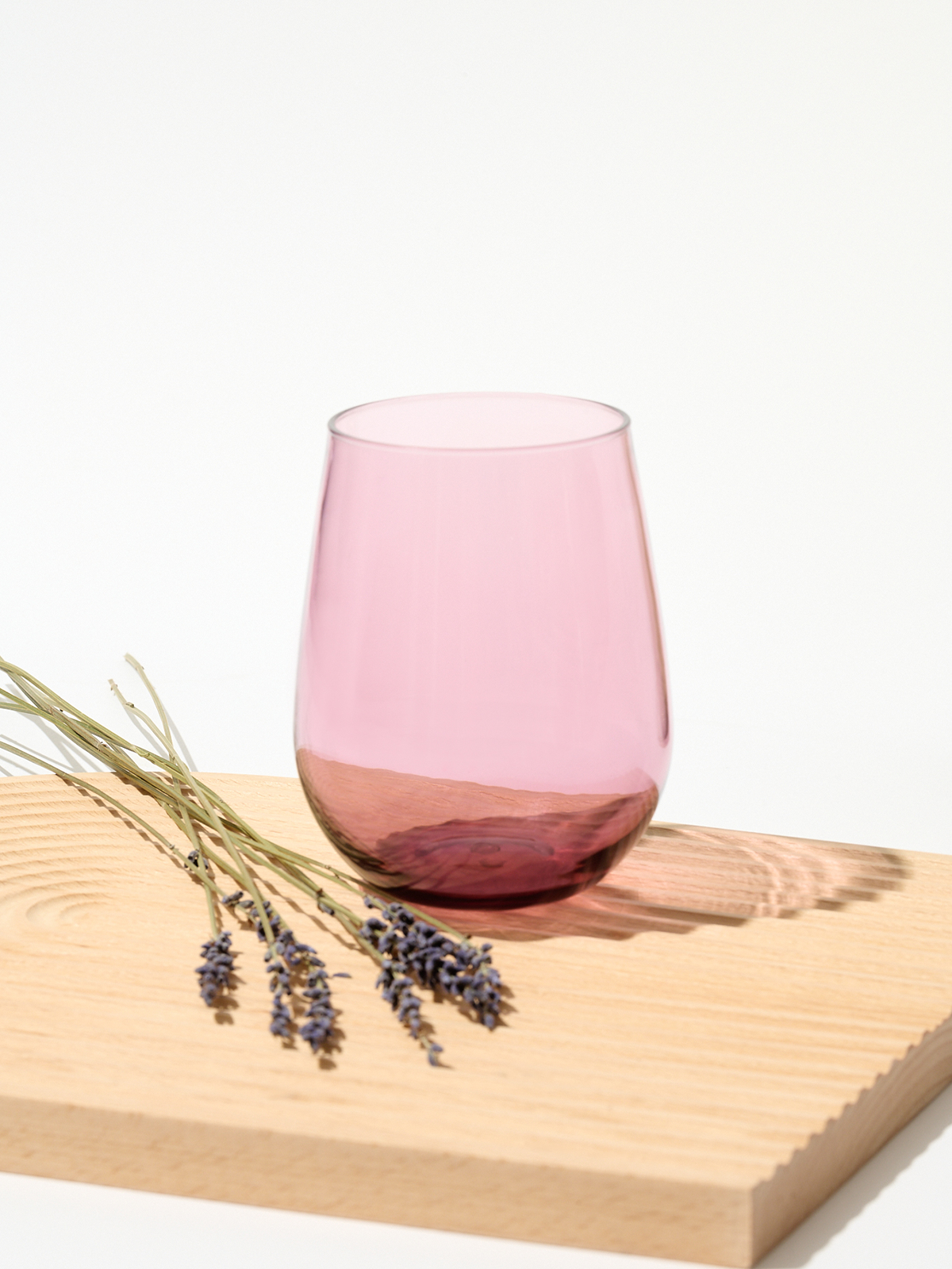 RESERVE 16oz Stemless Wine Color Series Tritan™ Copolyester Glass Blush-2