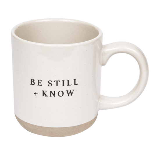 Be Still and Know 14oz. Stoneware Coffee Mug by Sweet Water Decor