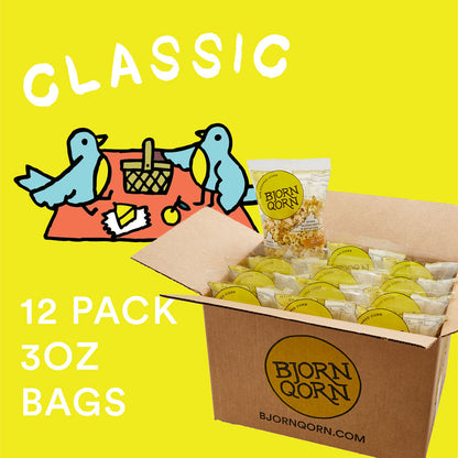 Bjorn Qorn Popcorn Classic Bags - 12-Pack x 3oz Bag by Farm2Me