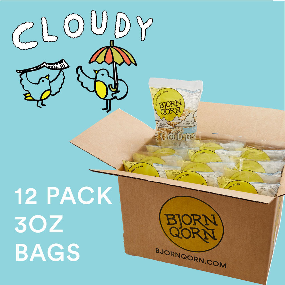 Bjorn Qorn Cloudy Popcorn Bags -12-Pack x 3oz Bag case by Farm2Me