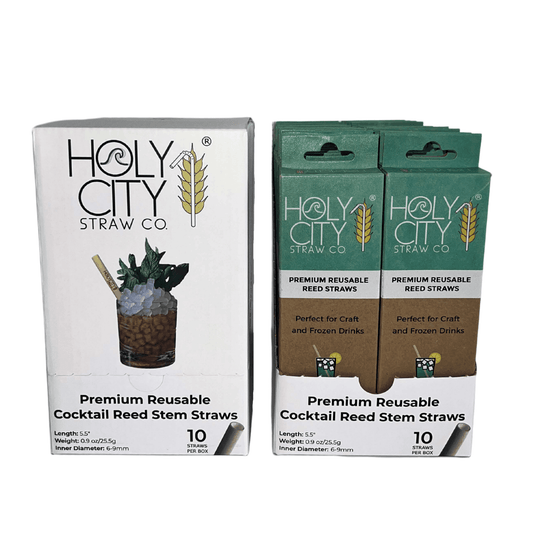 Holy City Straw Cocktail Reed Stem Drinking Straws- 20 x 10ct. Boxes