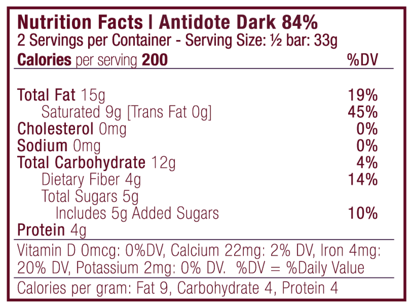Antidote Chocolate NINA: NAKED - 12 Bars
