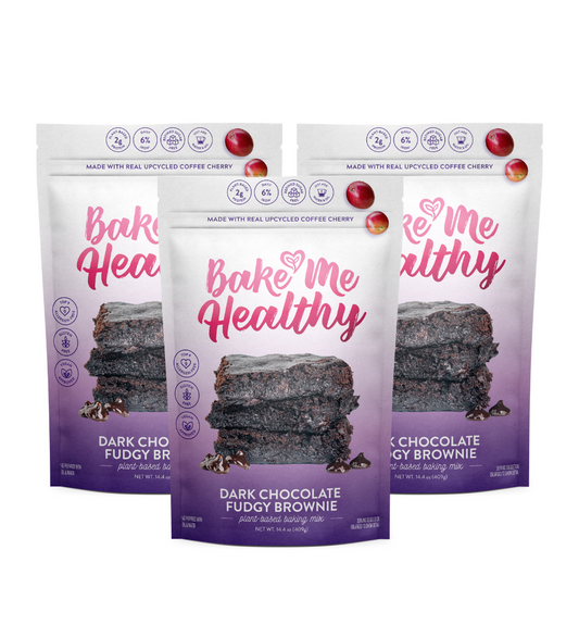 Bake Me Healthy Dark Chocolate Fudgy Brownie Baking Mix Triple Bundle