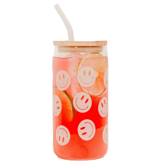 Smiley Can Glass - 17 oz by Sweet Water Decor