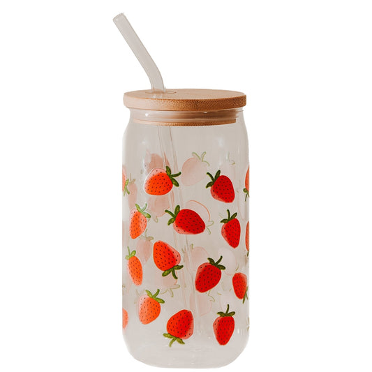 Strawberry Can Glass - 17 oz by Sweet Water Decor