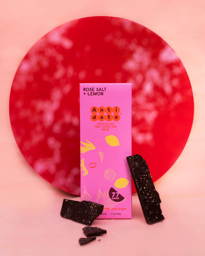 Antidote Chocolate HEBE: ROSE SALT + LEMON - 12 Bars