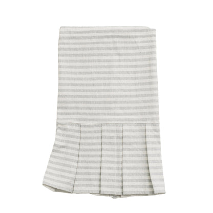 Grey Striped Tea Towel with Ruffle by Sweet Water Decor