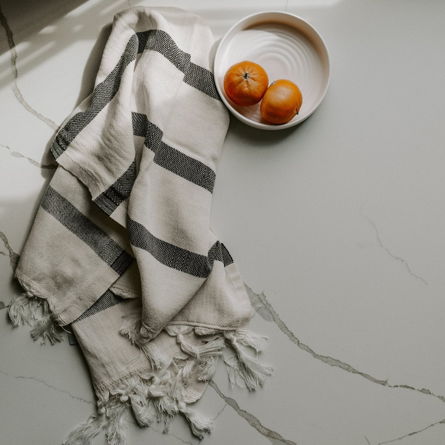 Turkish Cotton + Bamboo Hand Towel - Single Stripe by Sweet Water Decor