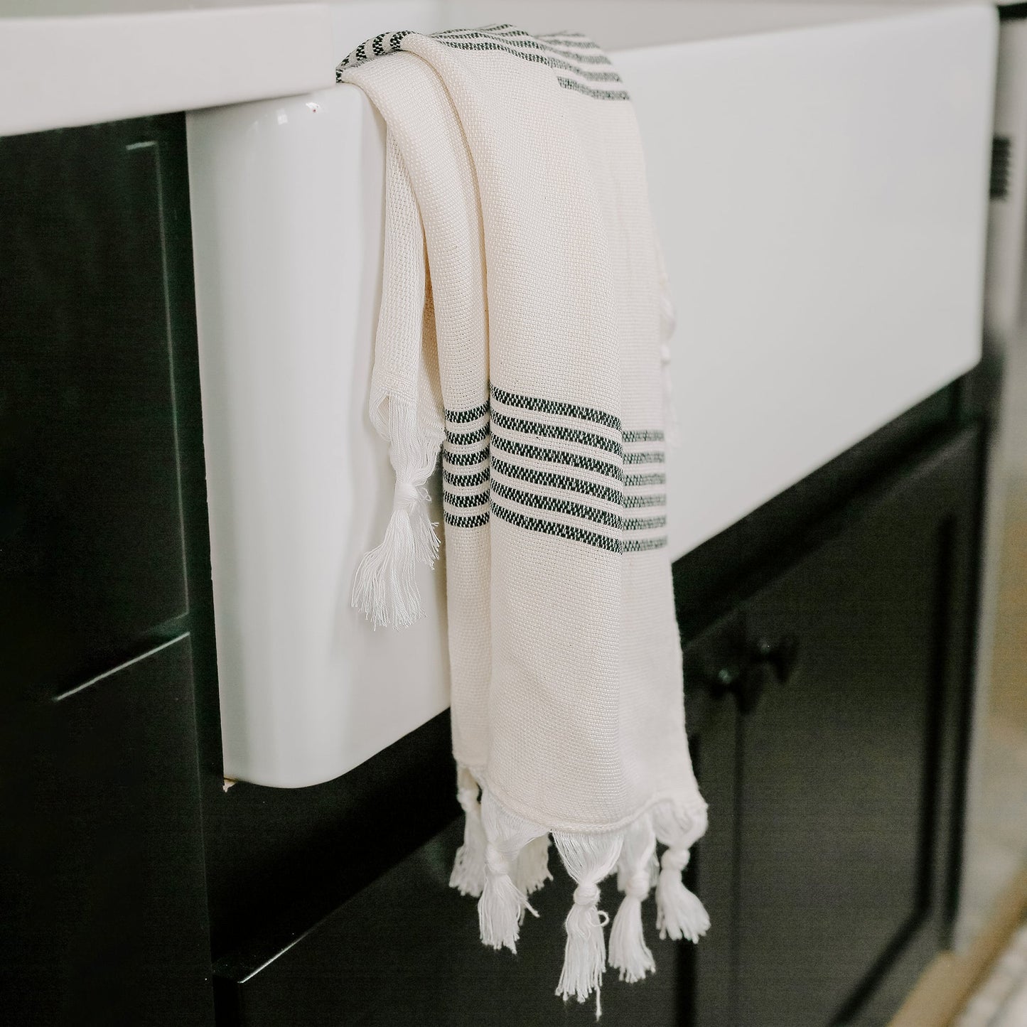 Turkish Cotton + Bamboo Hand Towel - Multi Stripes by Sweet Water Decor