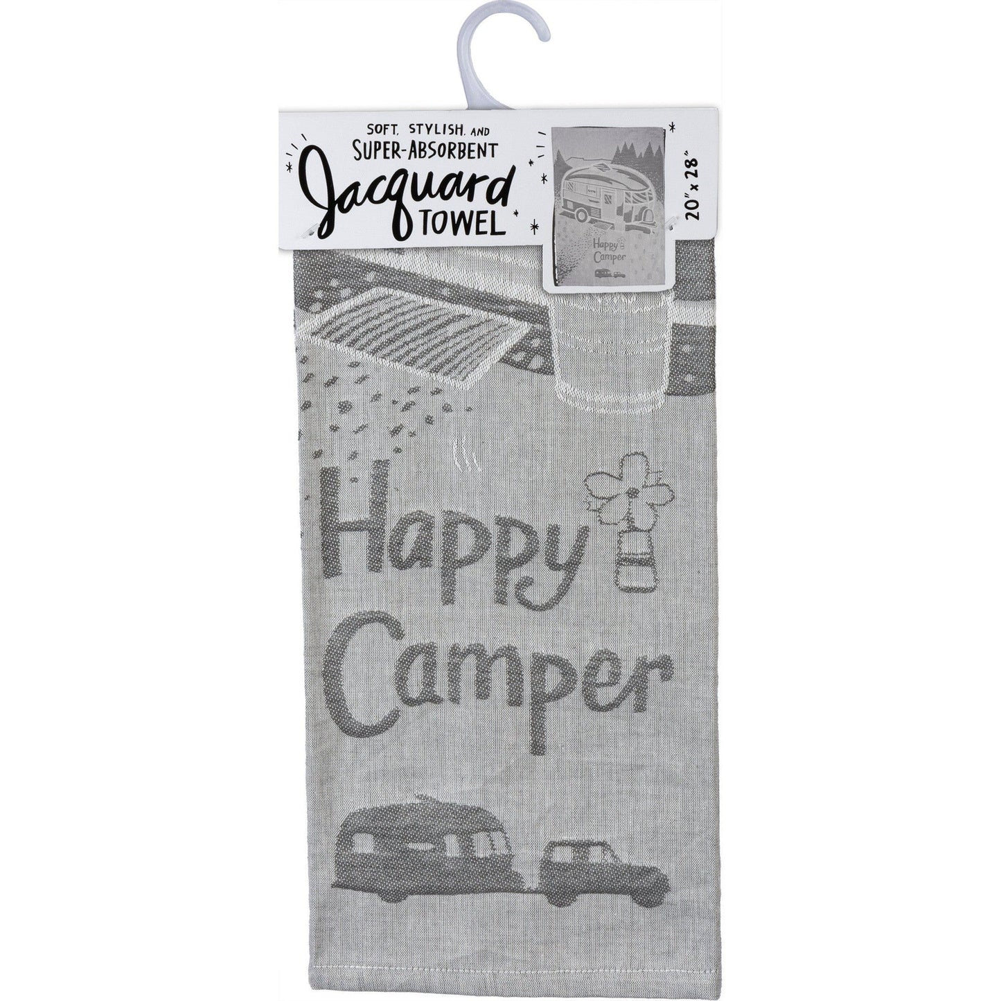 Happy Camper Woven Dish Cloth Towel