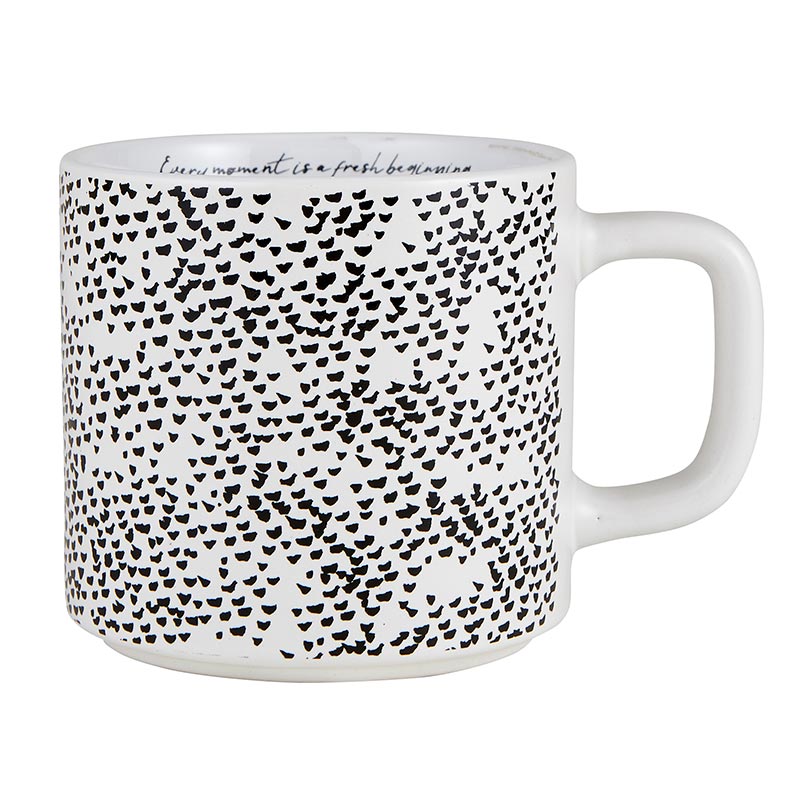 Hidden Message Every Moment Is A Fresh Beginning Stackable Mug | Stoneware Coffee Tea Cup | 14oz.