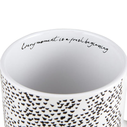 Hidden Message Every Moment Is A Fresh Beginning Stackable Mug | Stoneware Coffee Tea Cup | 14oz.