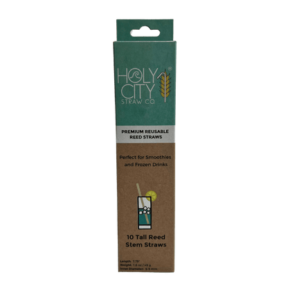 Holy City Straw Tall Reed Stem Drinking Straws | Inner pack | 20 x 10ct. Boxes