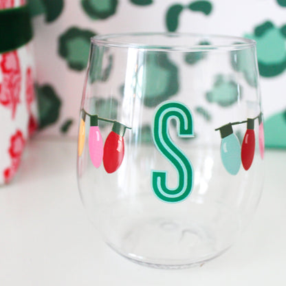 Shatterproof Wine Glass Set - Monogram Lights