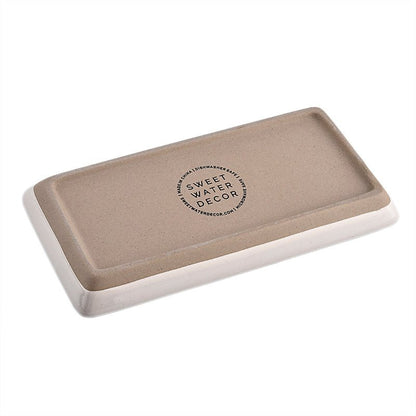 Cream Stoneware Tray by Sweet Water Decor