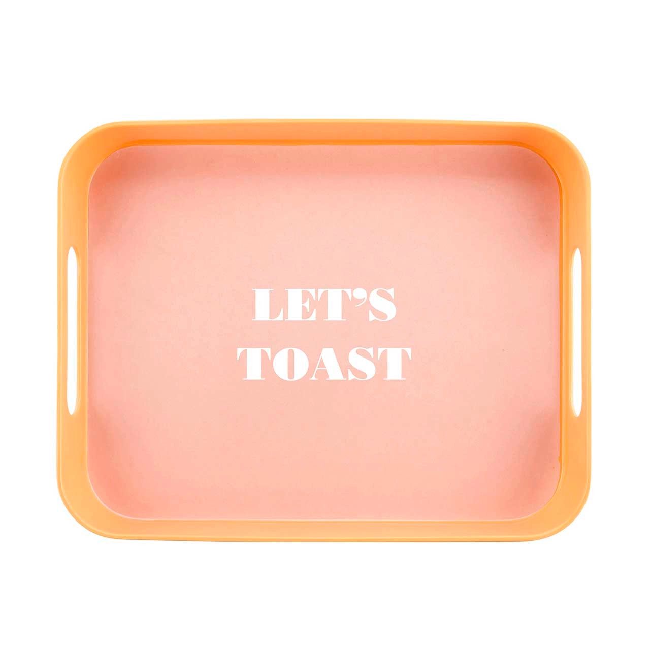 Let's Toast Retro Acrylic Bar Tray