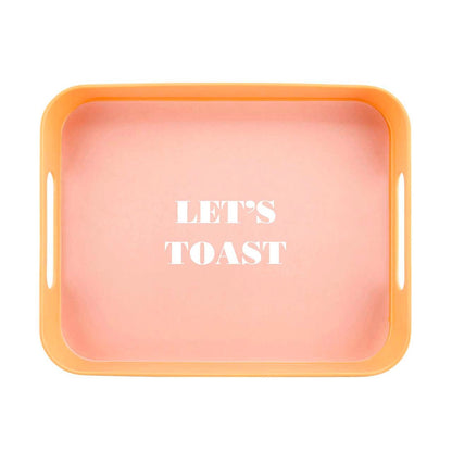 Let's Toast Retro Acrylic Bar Tray