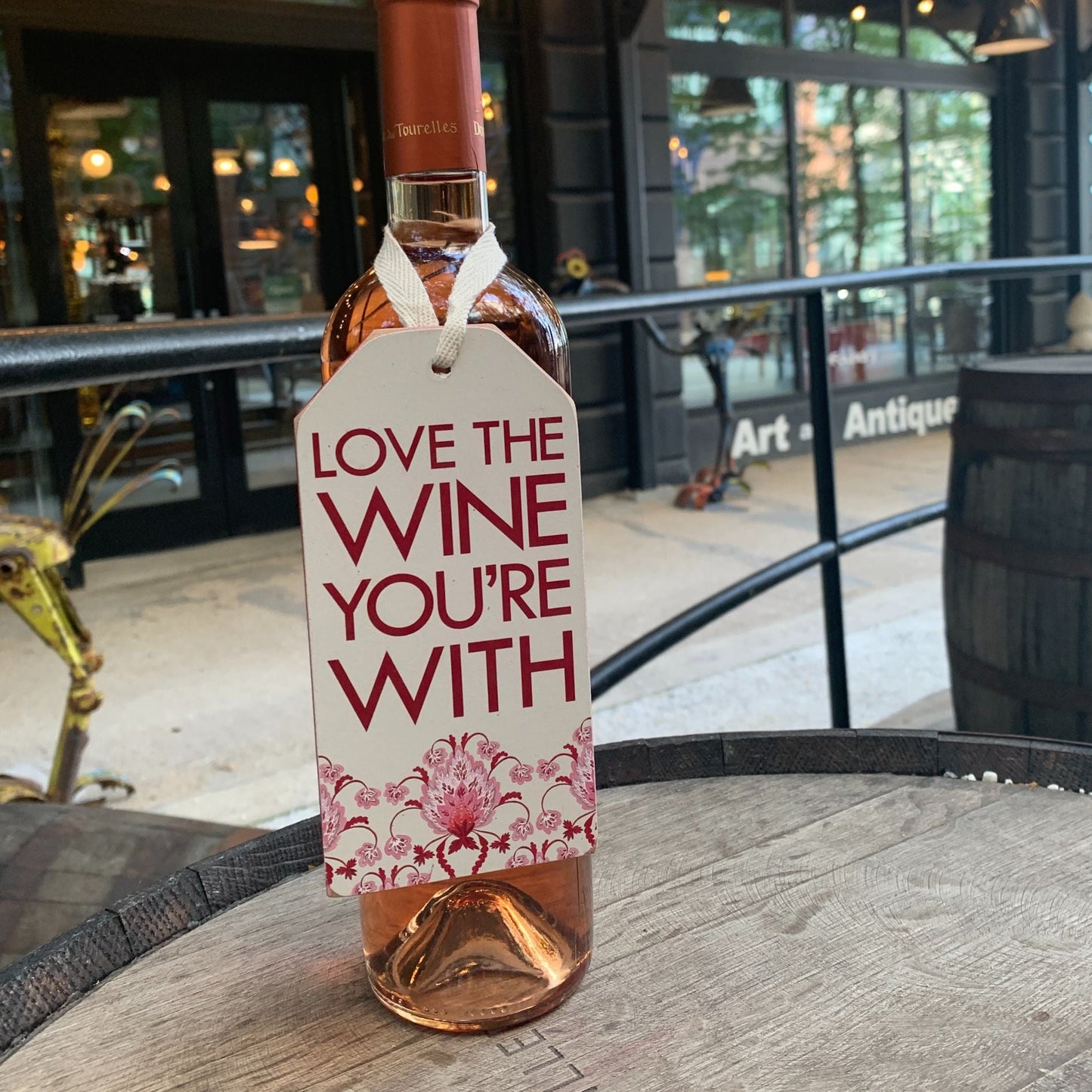 Love the Wine You're With Wooden Bottle Tag