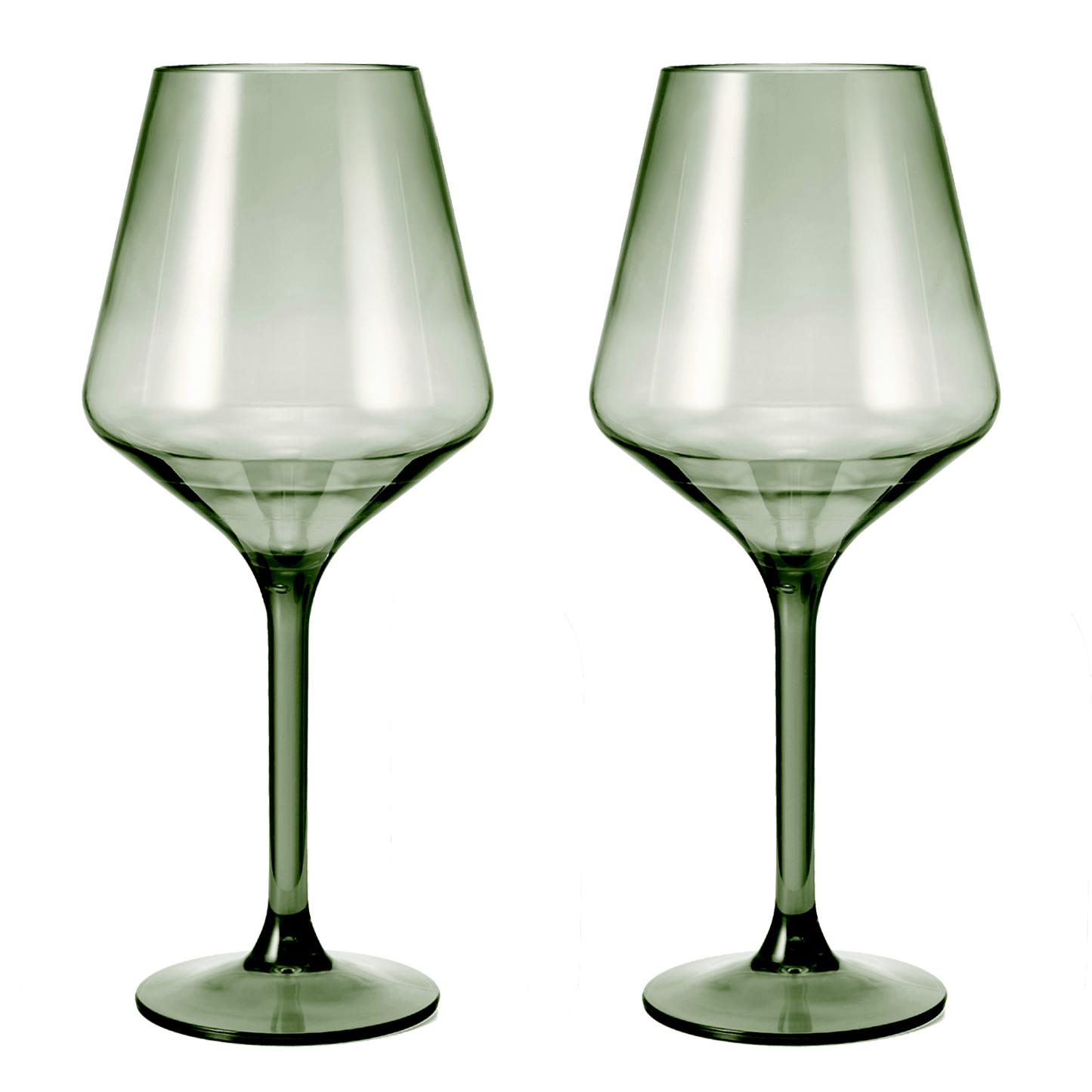 Muted Green Floating Wine Glasses - Set of 2