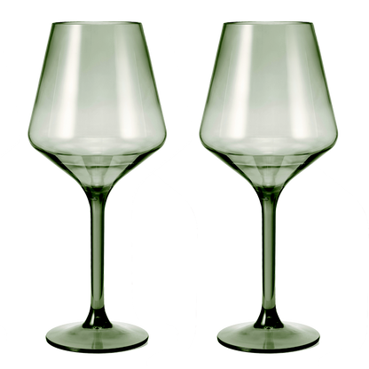 Muted Green Floating Wine Glasses - Set of 2