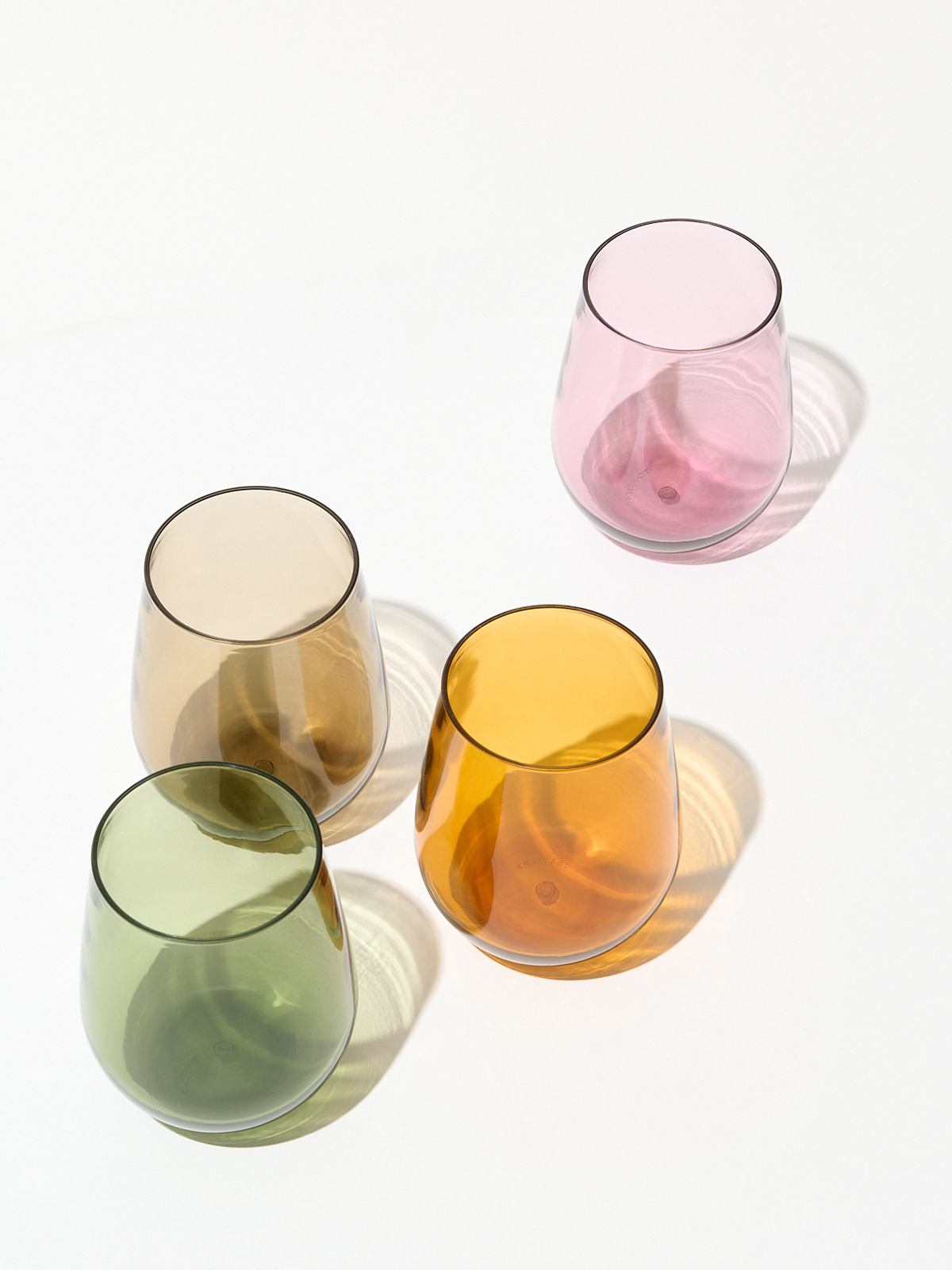 RESERVE 16oz Stemless Wine Color Series Tritan™ Copolyester Glass Blush-7