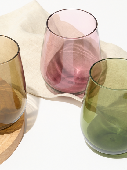RESERVE 16oz Stemless Wine Color Series Tritan™ Copolyester Glass Blush-4