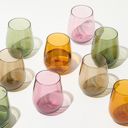 RESERVE 16oz Stemless Wine Color Series Tritan™ Copolyester Glass Blush-11