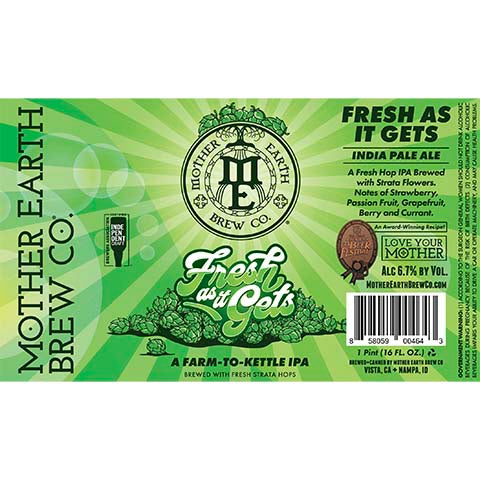 Mother Earth Fresh As It Gets IPA