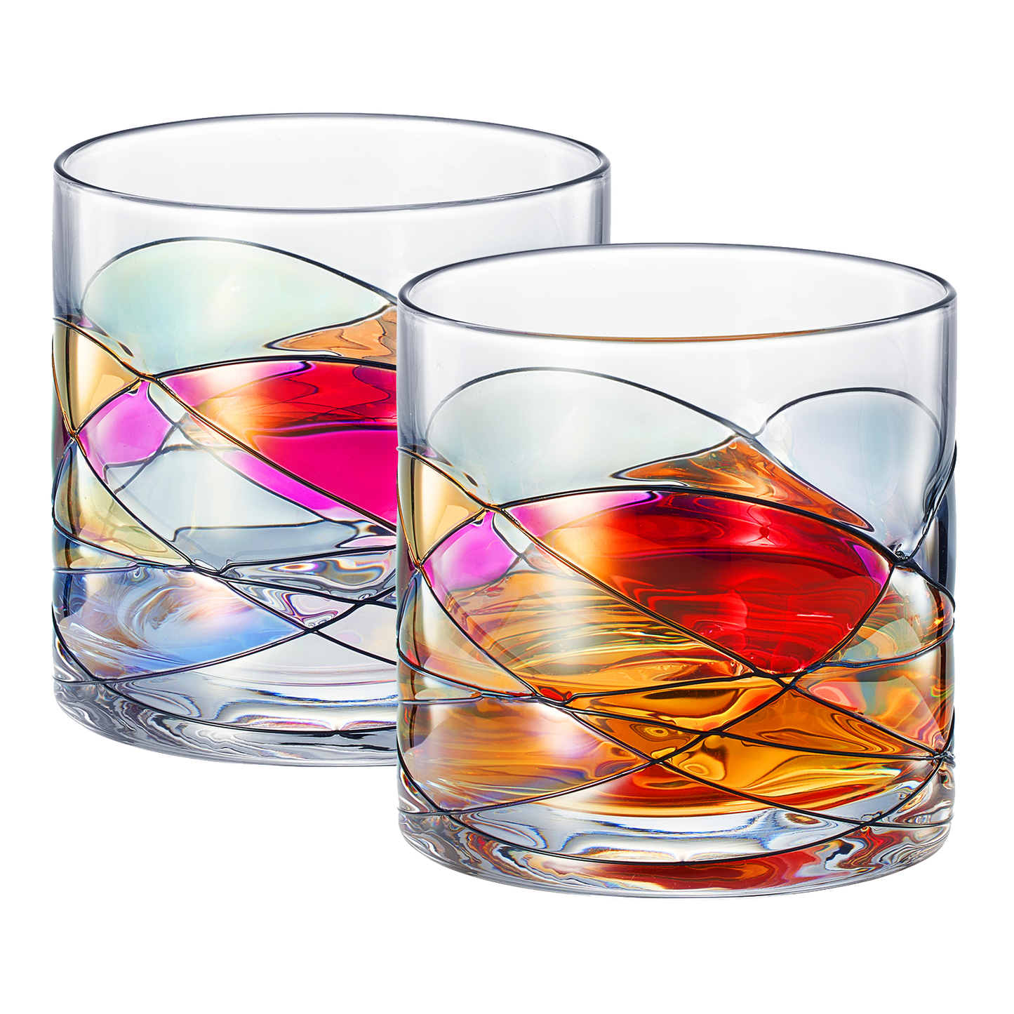 Stain-glass Cocktail Glasses Set of 2