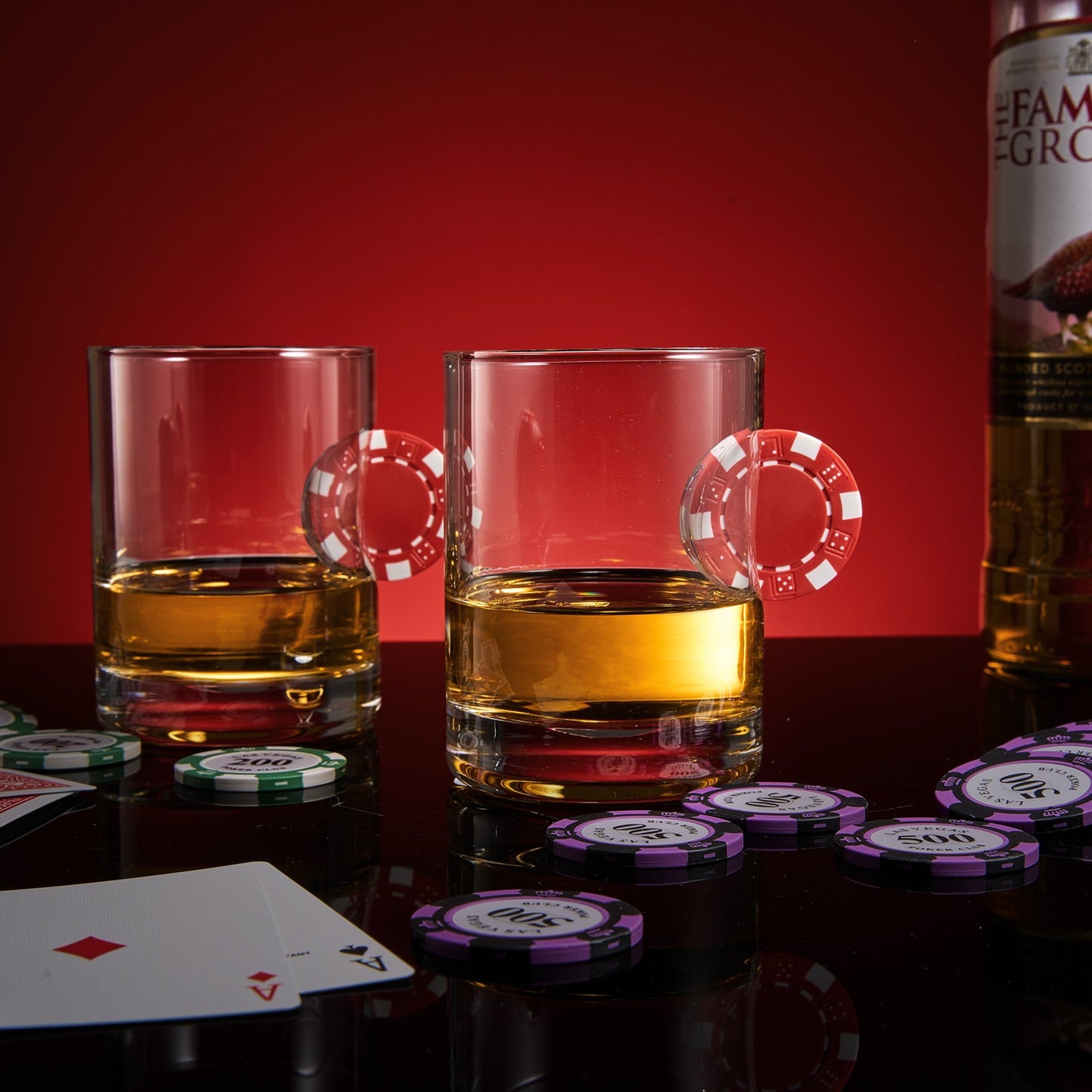 Poker Chip Whiskey & Wine Glasses | Set of 2