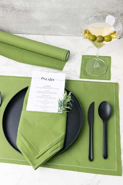 Olive Cotton Placemats