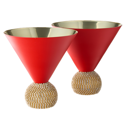 Studded Martini Glasses Set of 2