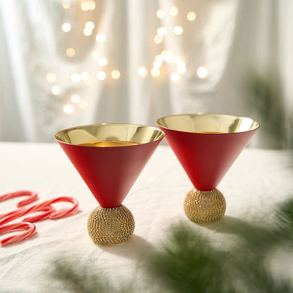 Studded Martini Glasses Set of 2