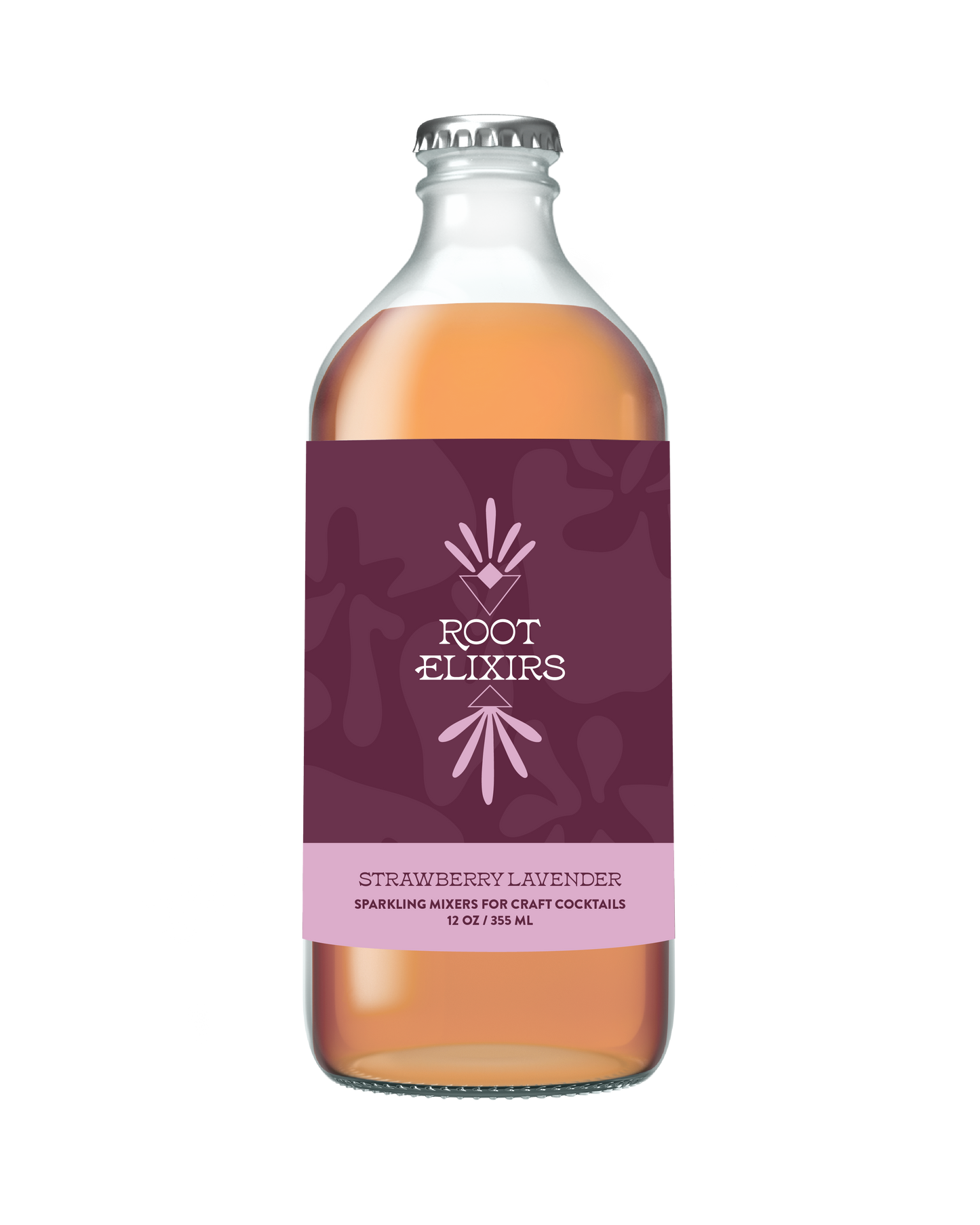 Sparkling Strawberry Lavender Premium Cocktail Mixer 12 oz Bottle