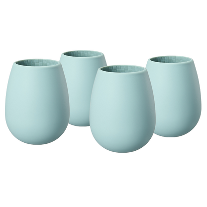 Mint Blue Unbreakable Silicone Wine Glasses | Set of 4