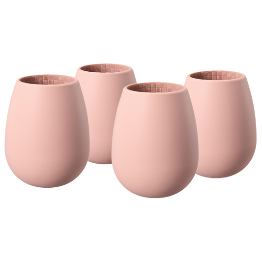 Pink Unbreakable Silicone Wine Glasses | Set of 4