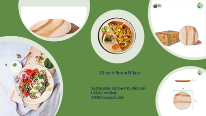 Palm Leaf Biodegradable Plates, 10 inch, Round, 25 Pcs-6