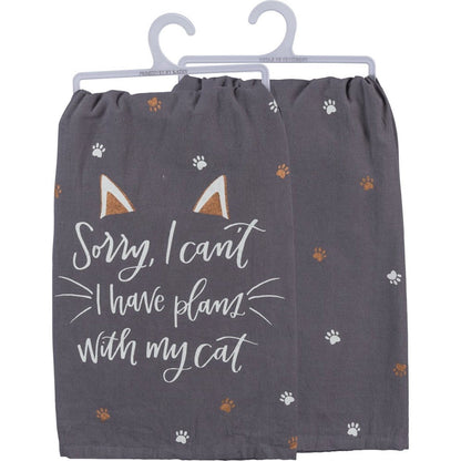 Plans With My Cat Dish Cloth Towel