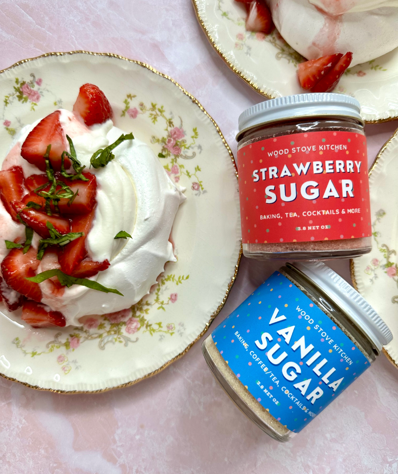 Strawberry Sugar for Baking, Tea, Cocktails & More by Wood Stove Kitchen