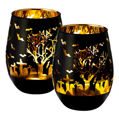 Crystal Halloween Stemless Wine Glass - Set of 2