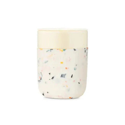 Terrazzo Porter 12 oz Mug In Cream | 4.4" x 3" x 3" Food Safe Silicone