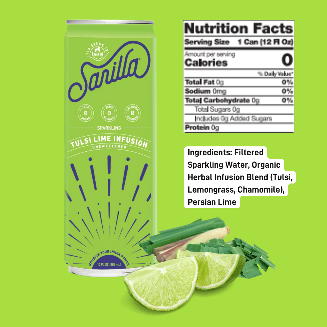 Sarilla Organic Antioxidant Chamomile Lime Spritzer - 12 Cans