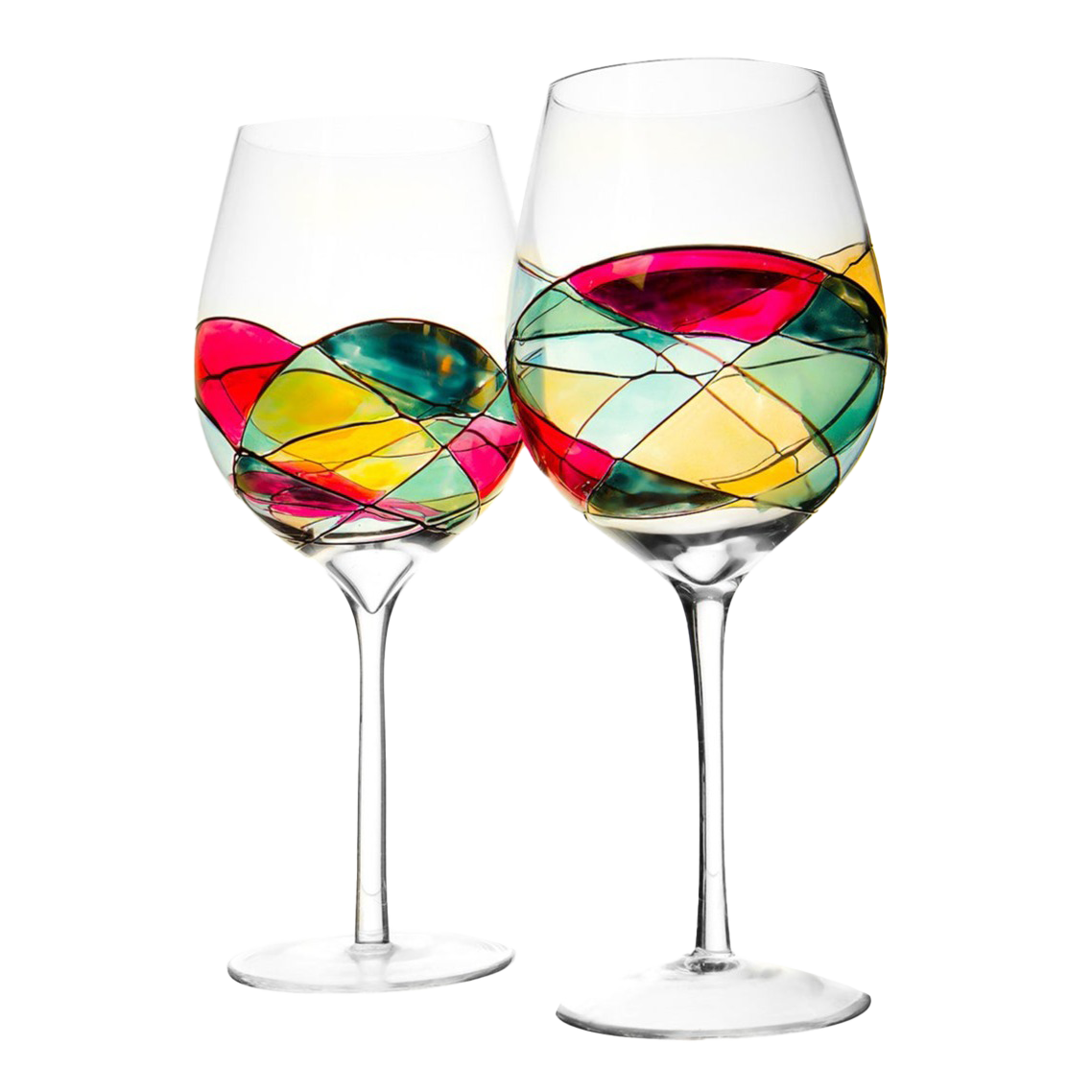 Romantic Windows Wine Glasses Set