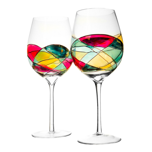 Romantic Windows Wine Glasses Set