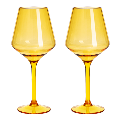 Yellow Floating Wine Glasses - Set of 2