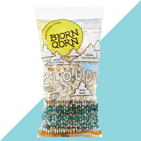 Bjorn Qorn Cloudy Popcorn Bags -12-Pack x 3oz