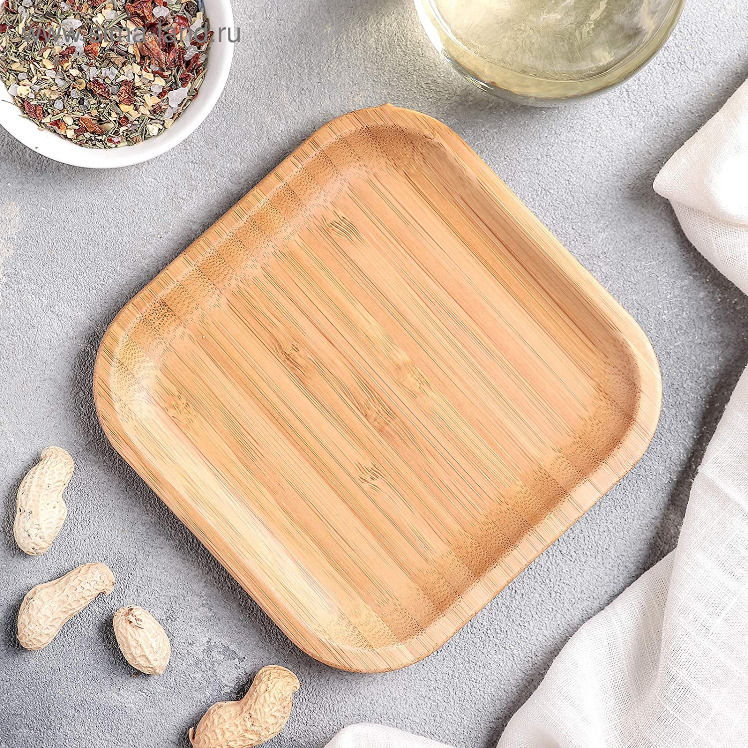 Bamboo Square Plate 6" inch X 6" inch |For Appetizers-0