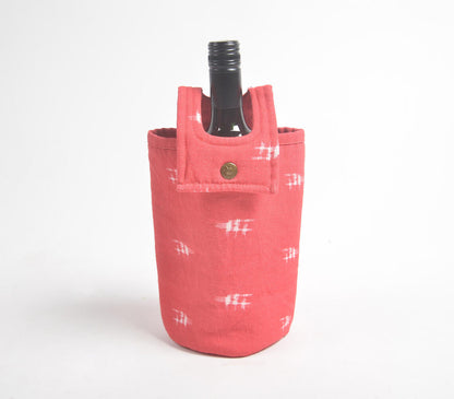 Red fabric wine Bottle bag-0