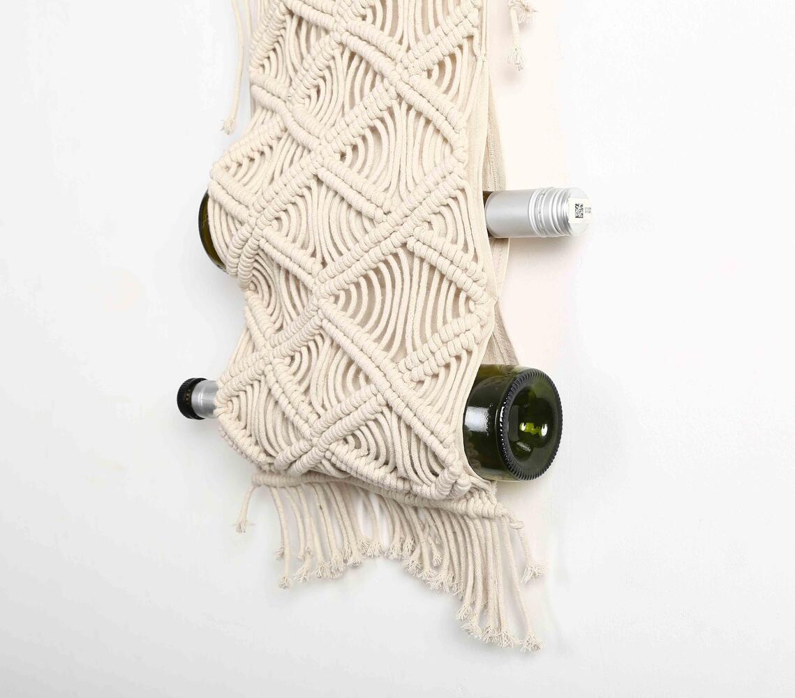 Bohemian Macrame Cotton Wine Rack-1