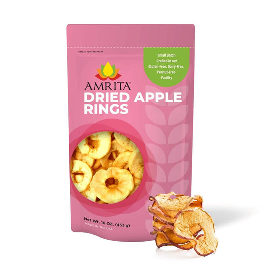 Amrita Bars Dried Apple Rings (Unsulfured) - 10  x 8oz Bags by Farm2Me